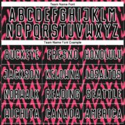 Custom Black Hot Pink-White Abstract Geometric Pattern Sublimation Soccer Uniform Jersey - Image 4
