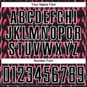 Custom Black Hot Pink-White Abstract Geometric Pattern Sublimation Soccer Uniform Jersey - Image 3