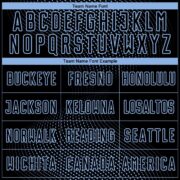 Custom Black Light Blue Geometric Lines Sublimation Soccer Uniform Jersey - Image 4