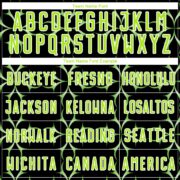 Custom Black Neon Green-White Damask Pattern Sublimation Soccer Unifor - Image 5