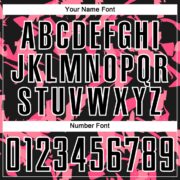 Custom Black Pink-White Abstract Geometric Pattern Sublimation Soccer Uniform Jersey - Image 3