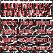 Custom Black Red-White Curved And Wavy Lines Sublimation Soccer Uniform Jersey - Image 4