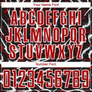 Custom Black Red-White Curved And Wavy Lines Sublimation Soccer Uniform Jersey - Image 3