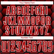 Custom Black Red-White Hexagons Pattern Sublimation Soccer Uniform Jersey - Image 3