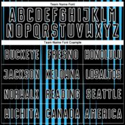 Custom Black Sky Blue-White Lines Sublimation Soccer Uniform Jersey - Image 4