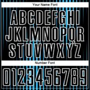 Custom Black Sky Blue-White Lines Sublimation Soccer Uniform Jersey - Image 3