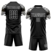 Custom Black White Zebra And Geometric Pattern Sublimation Soccer Uniform Jersey - Image 2