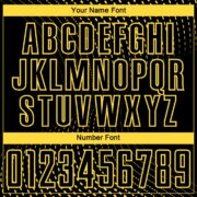 Custom Black Yellow Geometric Lines Sublimation Soccer Uniform Jersey - Image 3