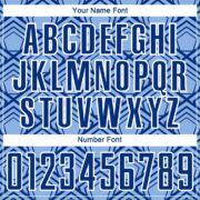 Custom Light Blue Royal-White Geometric Pattern Sublimation Soccer Uniform Jersey - Image 3