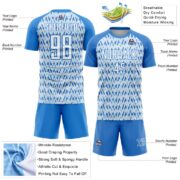 Custom Powder Blue White-Silver Abstract Geometric Pattern Sublimation Soccer Uniform Jersey - Image 5