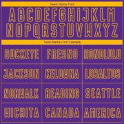 Custom Purple Gold Lines Sublimation Soccer Uniform Jersey - Image 4