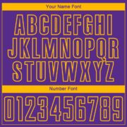 Custom Purple Gold Lines Sublimation Soccer Uniform Jersey - Image 3