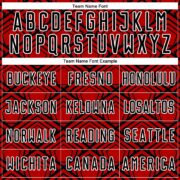 Custom Red Black-White Geometric Pattern Sublimation Soccer Uniform Jersey - Image 4