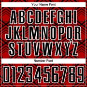 Custom Red Black-White Geometric Pattern Sublimation Soccer Uniform Jersey - Image 3