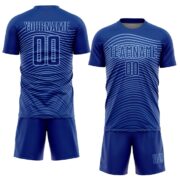 Custom Royal Light Blue Slash Sublimation Soccer Uniform Jersey - Image 2