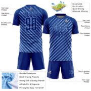 Custom Royal Light Blue Slash Sublimation Soccer Uniform Jersey - Image 5