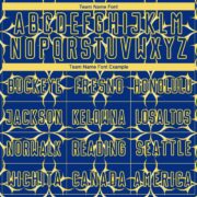Custom Royal Yellow Damask Pattern Sublimation Soccer Uniform Jersey - Image 4
