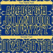 Custom Royal Yellow Damask Pattern Sublimation Soccer Uniform Jersey - Image 3