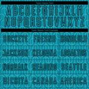 Custom Teal Black Geometric Pattern Sublimation Soccer Uniform Jersey - Image 4