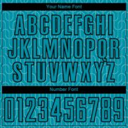 Custom Teal Black Geometric Pattern Sublimation Soccer Uniform Jersey - Image 3