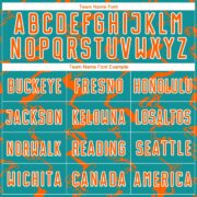 Custom Teal Orange-White Abstract Lines Sublimation Soccer Uniform Jersey - Image 4